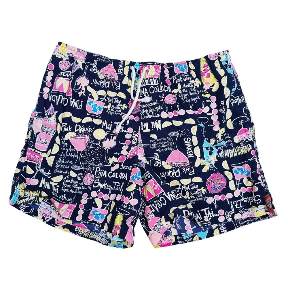 Lilly Pulitzer Mens Swim Trunks Size L Drinks On Me Resort Vacation Preppy